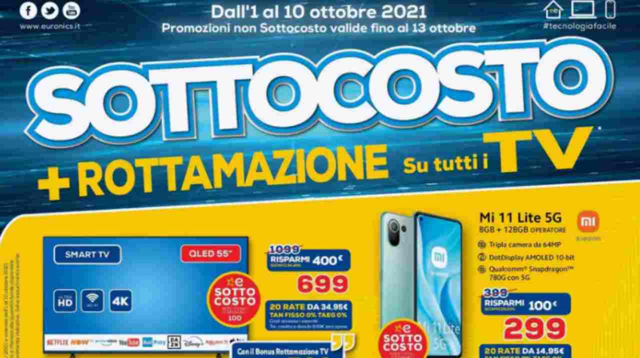 Nuovo Volantino Euronics: ottobre è il mese con "Sottocosto + Rottamazione" per affari unici