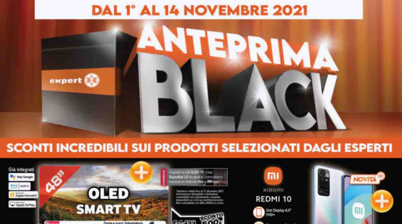 "Anteprima Black Friday" il nuovo volantino di Expert fino al 14 Novembre