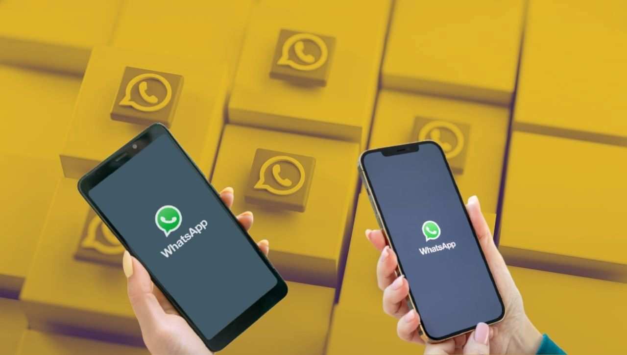 due profili whatsapp sfondo giallo