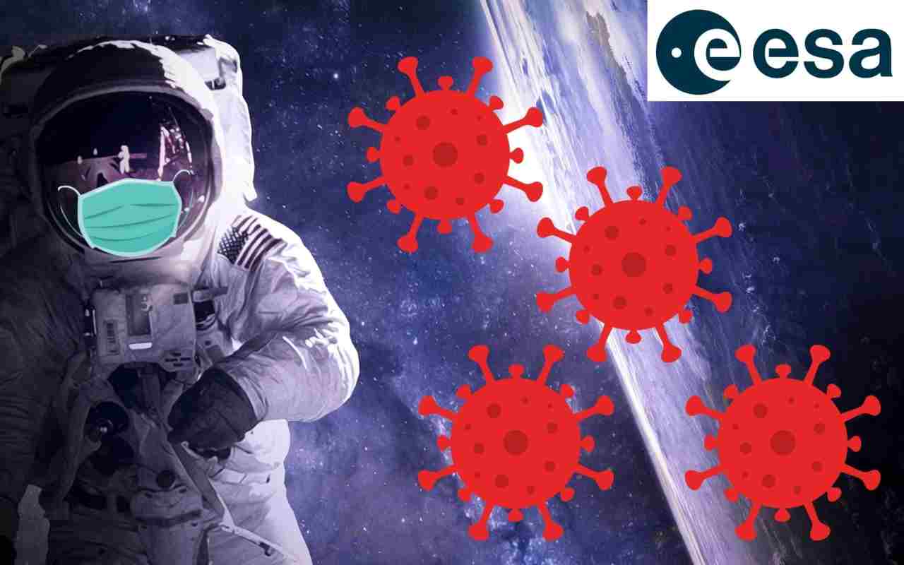 esa coronavirus astronauta mascherina