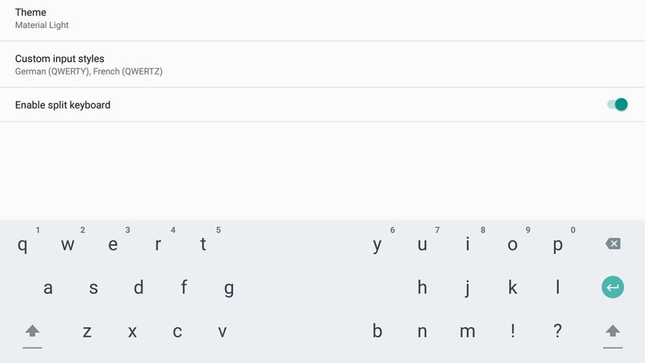 Gboard layout split