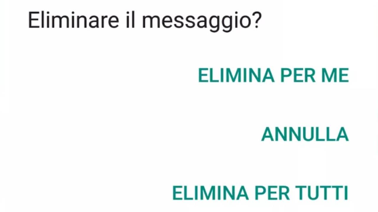 Whatsapp eliminare messaggi per tutti