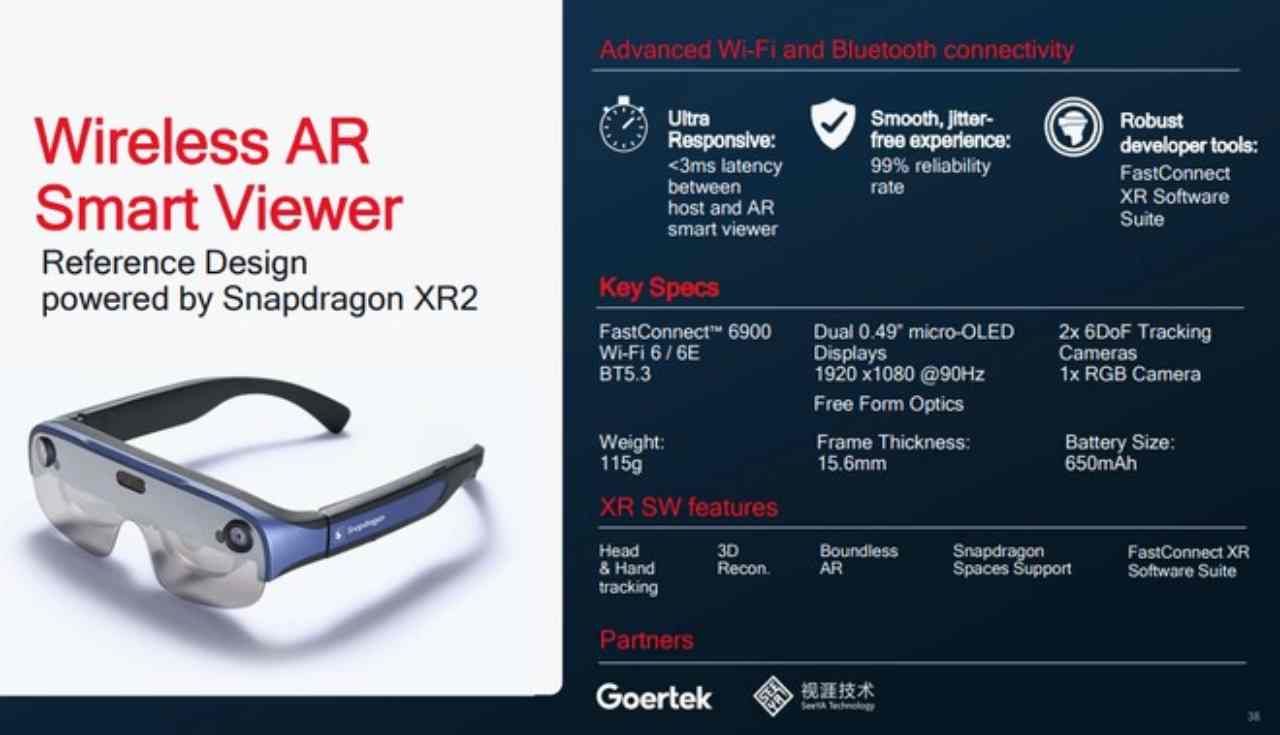 Snapdragon XR2, degli smartglasses per la AR con tecnologia wireless