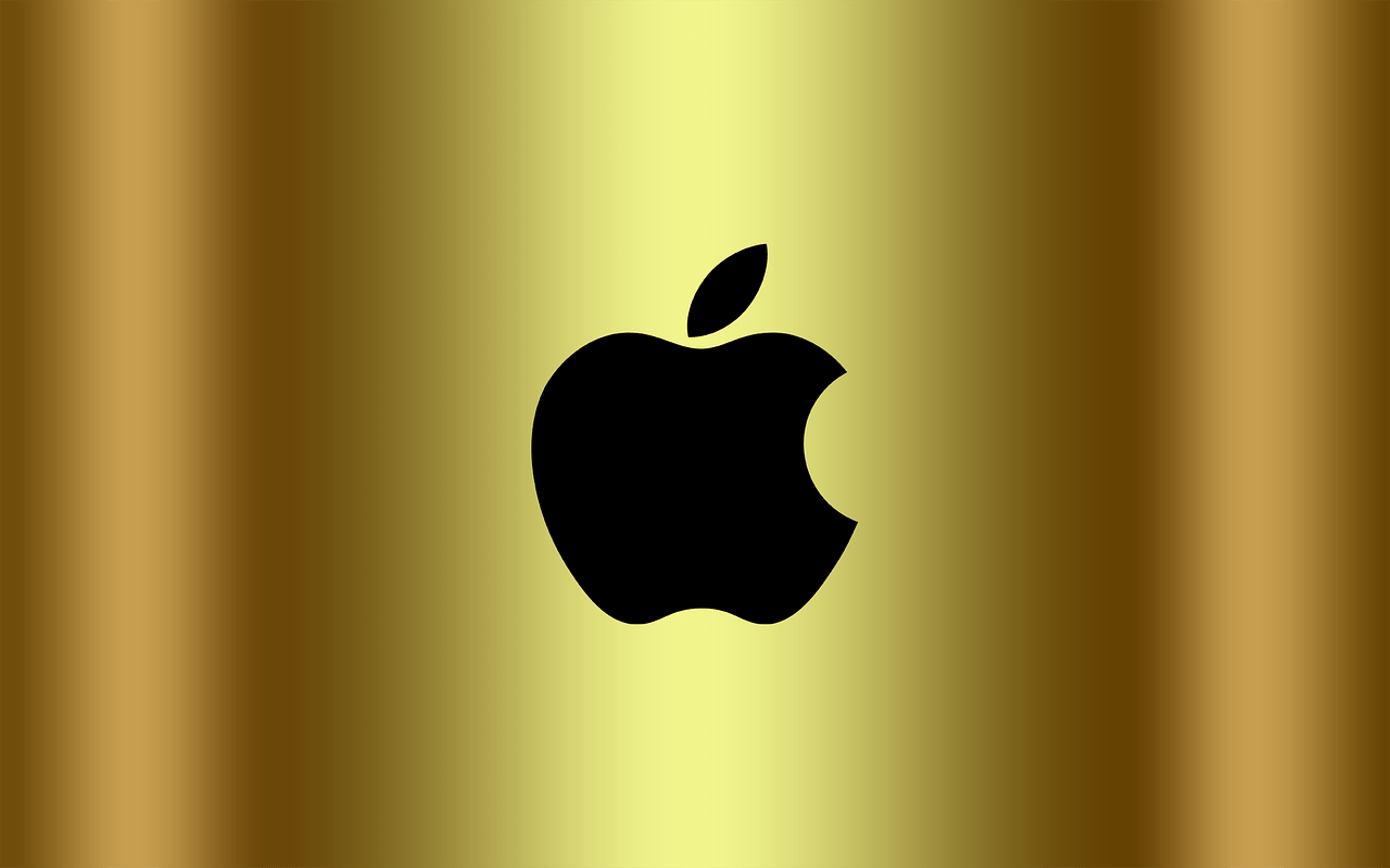 apple nero fondo oro