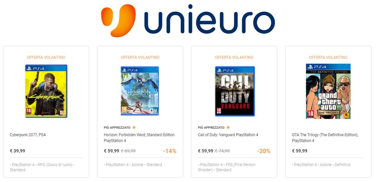 Giochi PS4 Unieuro