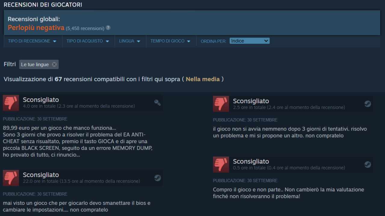 Recensioni Steam