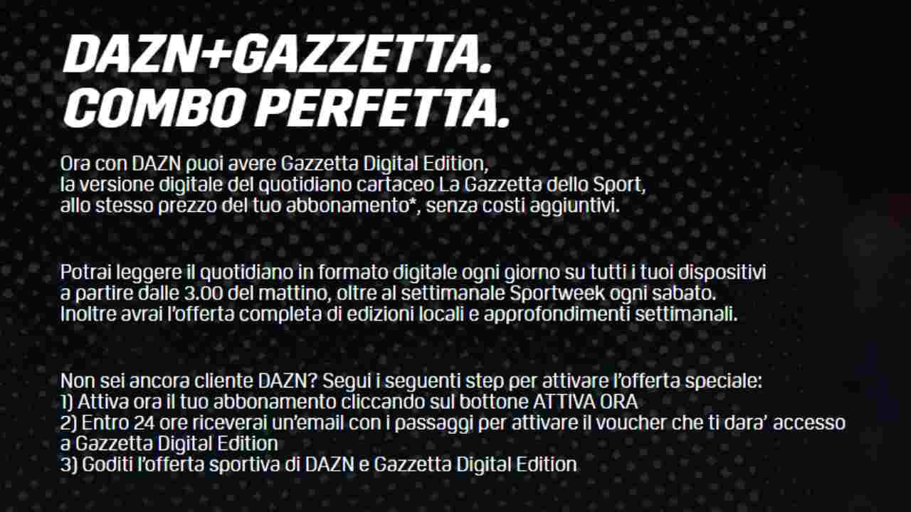 Dazn Gazzetta combo